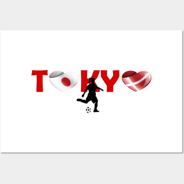 Sports, Football, Denmark in Tokyo! Wall Art by ArtDesignDE